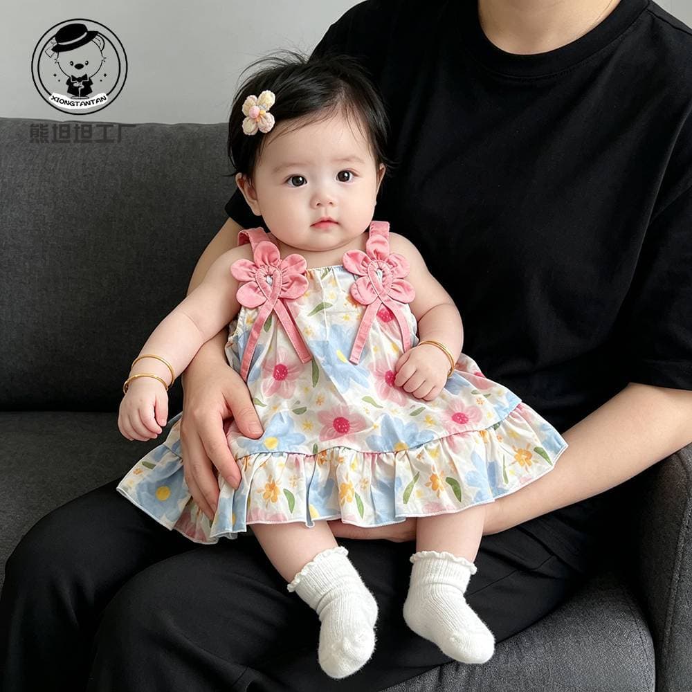 Baby clothes summer sweet wrap dress baby girl princess dress full moon hundred days thin triangle harem summer