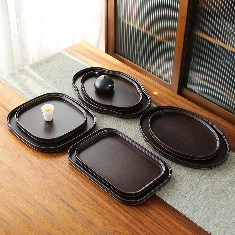 Walnut Color Rectangular Tray, Tea Tray, Snack Tray, Dried Fruit Tray, Tea Serving Plate, Bamboo Dry Brew Tray, Tea Cup Holder, Tea Table