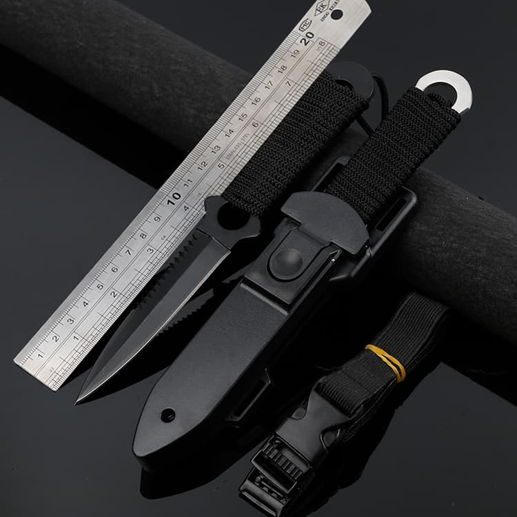 Fishing and diving tools, multifunctional pocket knife, field tactical survival hunting knife, outdoor knife, leggings, small straight knife, wood cutting
