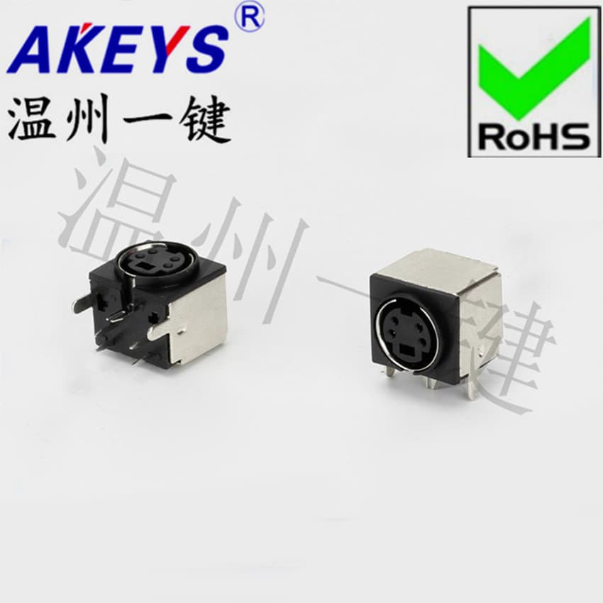 MDC-4-06b Square Large Keyboard Plug DIN Connector S-Video Fully Enclosed 4-Pin Four-Core Socket Female