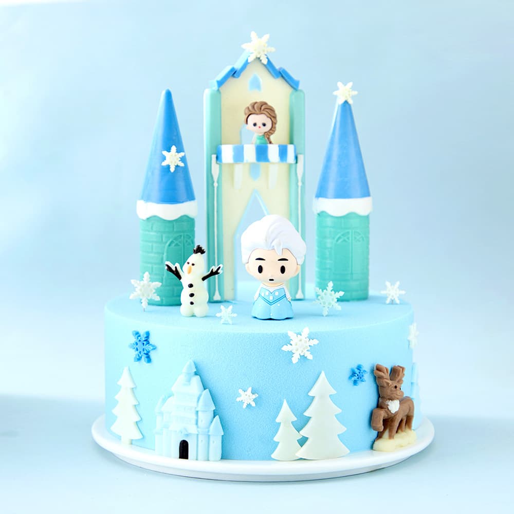 3D Castle Ice Queen Elsa Princess Olaf Baking Tool Cake Chocolate Plaster Silicone Mold