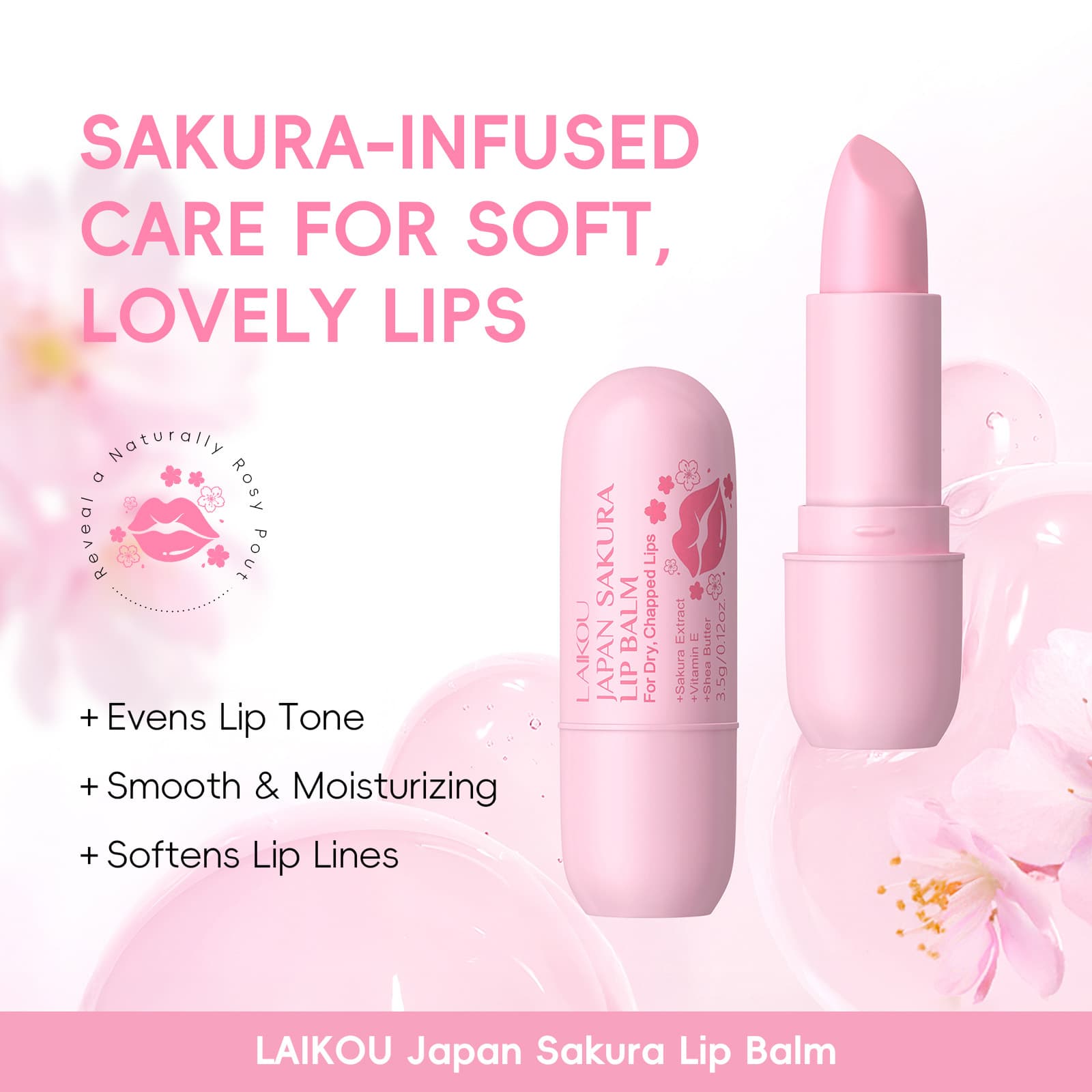 LAIKOU Moisturizing Lip Balm with Vitamin E Fruit Flavor Hydrating Lipstick Lip Care Beauty Products That Really Work