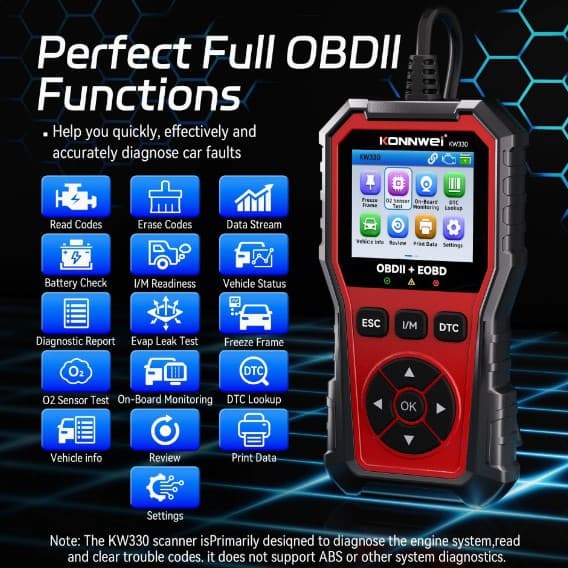 Konnwei New Model Kw330 Obd2 Car Engine Fault Diagnosis Scanner Vehicle Computer