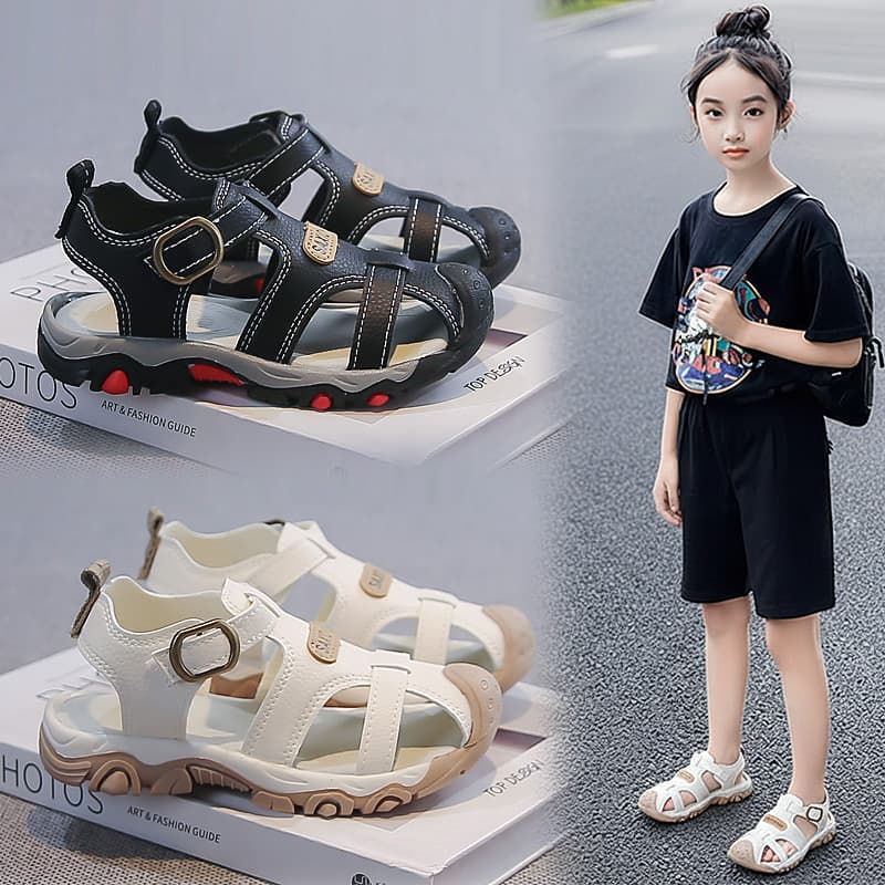 Children's Soft-Sole Sandals 2026 Summer New Style Boys' Toe-Covering Anti-Kick Sandals Girls' Fashion Versatile Beach Shoes