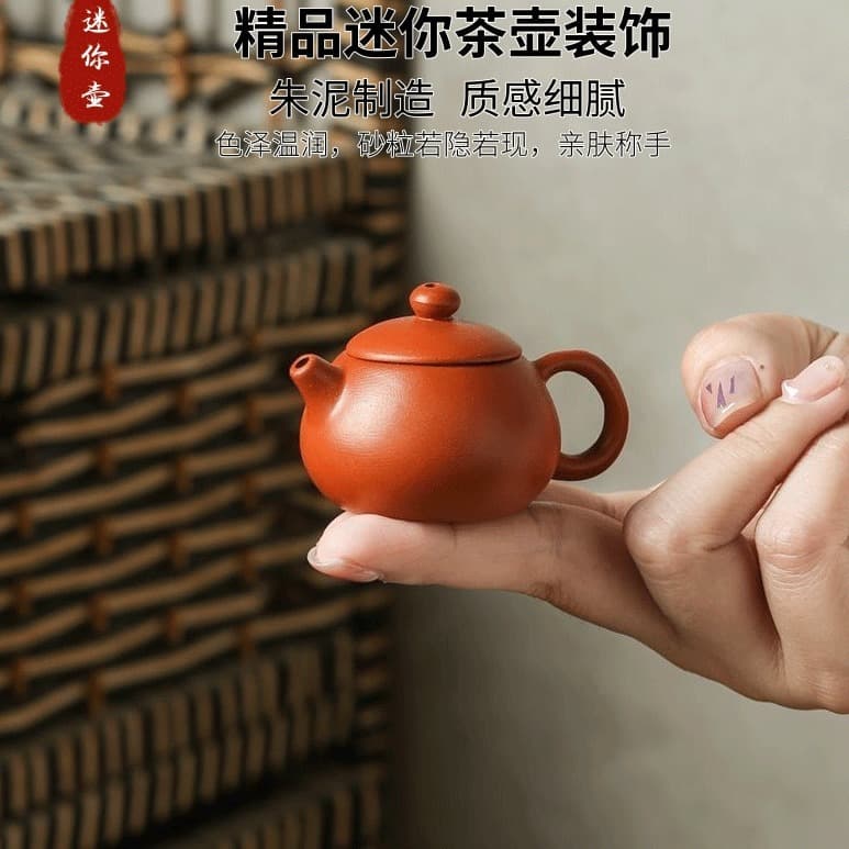 Manufacturer Direct Supply Popular Milk Tea Cup Lid Decoration, Purple Sand Teapot with Smoke Mini Small Teapot, Tea Juejue Small Pot