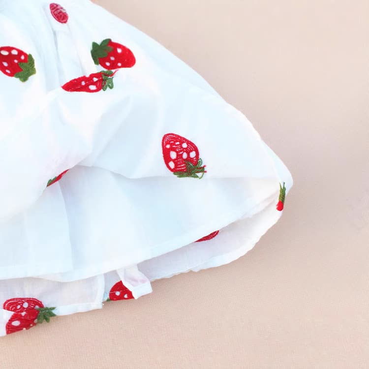 New Summer 6-9-12 Months Baby Girl Dress 1 Year Old Embroidered Flutter Sleeve Dress 2-3 Years Half Skirt