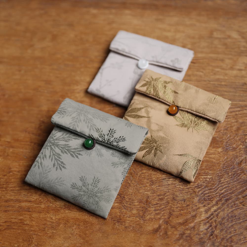 Erya Zen-inspired Thick Brocade Walnut Prayer Beads Storage Bag, Bracelet Bag, Bodhi Cloth Bag, Jewelry Teacup Collectible Bag