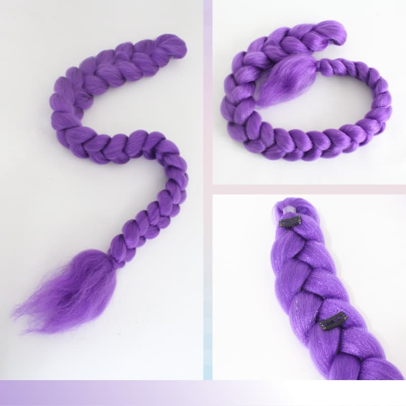 European and American cross-border trade wig ponytail, Witch Hunters cosplay wig, Rumi purple braid wig