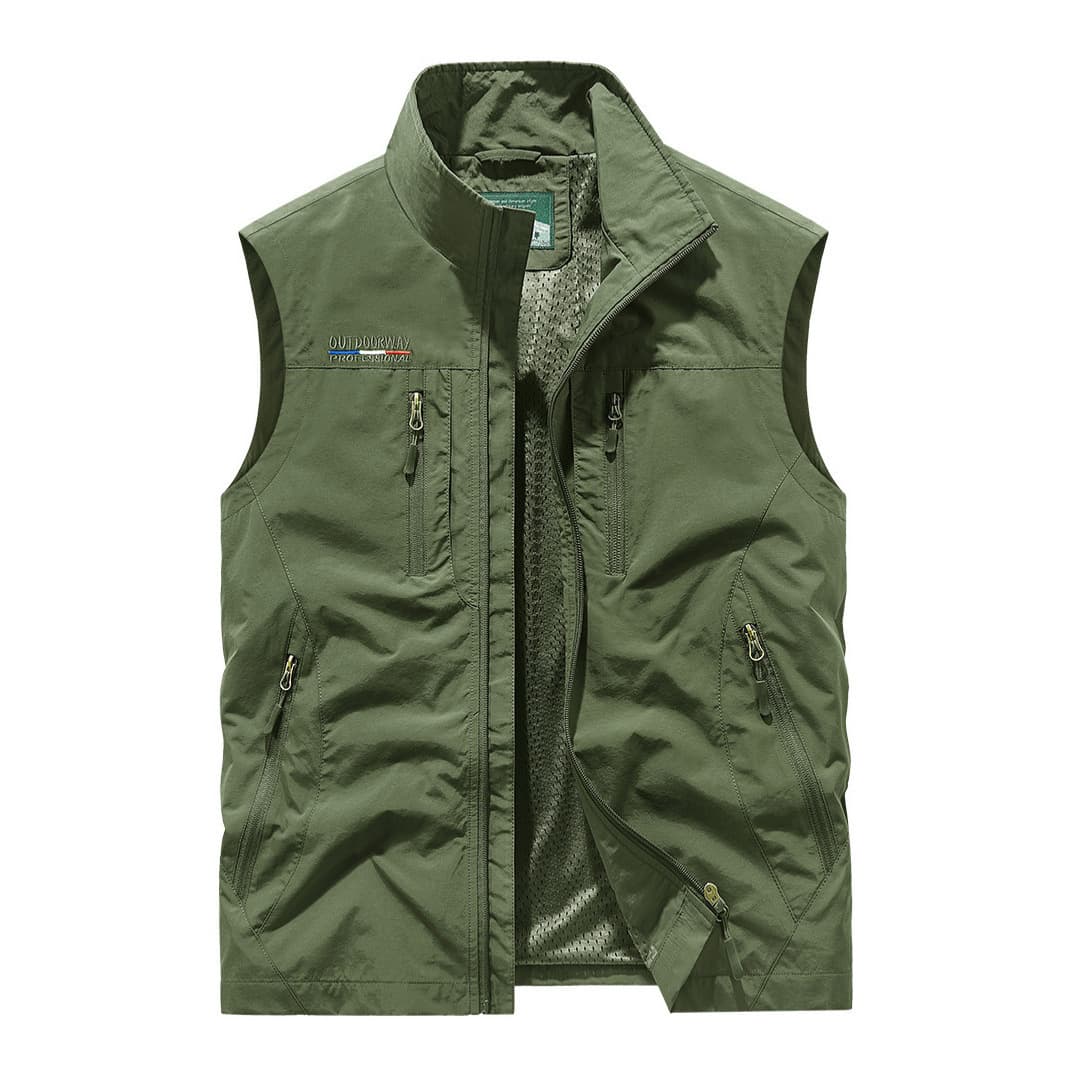 Outdoor photography vest for men, autumn/winter new multiple pockets loose large size vest workwear casual jacket.