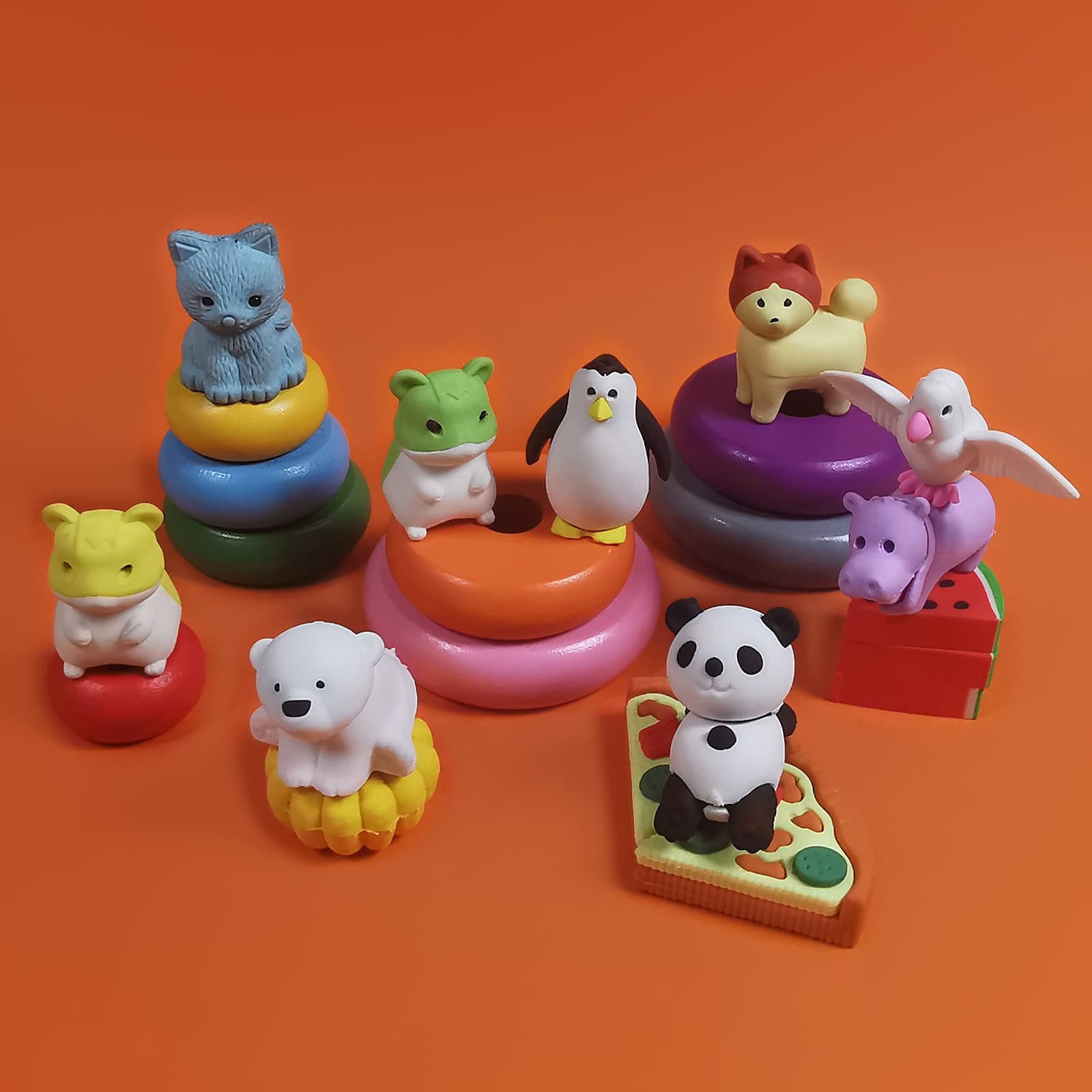 Cartoon Animal Shaped Creative Eraser Stationery Small Studentcute Specialized No Dust Kindergarten Christmas Gift