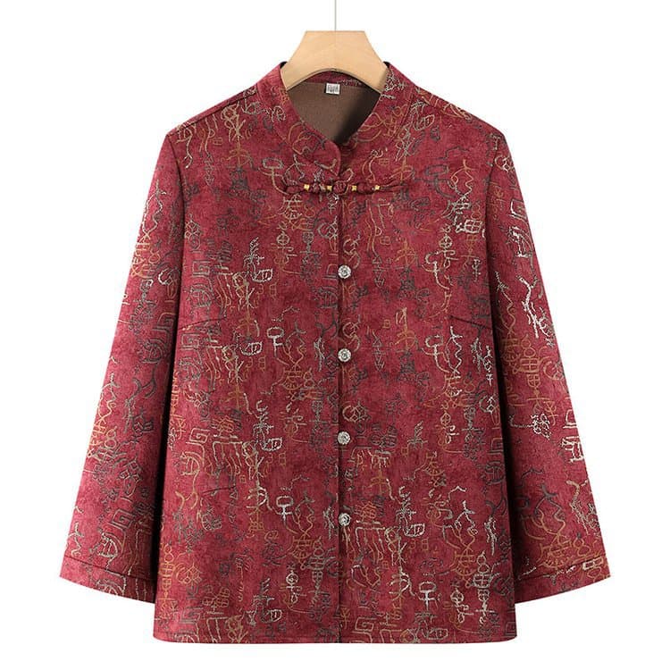 Grandma Autumn Shirt Long Sleeve Blouse for Elderly Women Spring and Autumn Thin Jacket 2025 New Style Senior Clothing