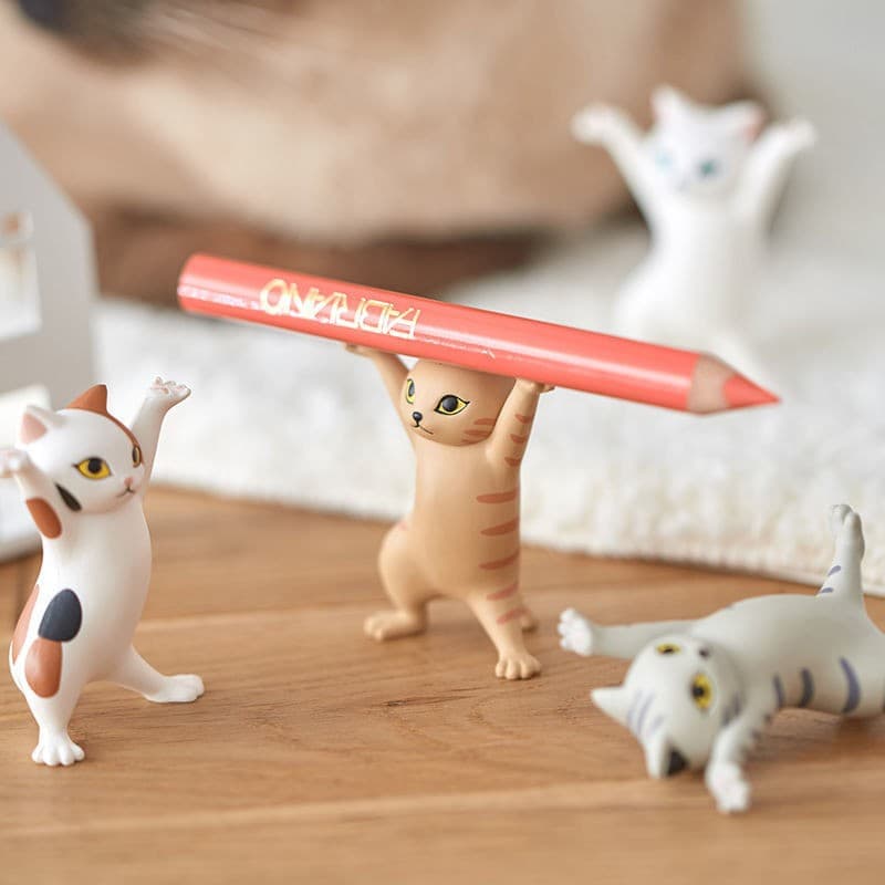 TikTok's enchanting cat pen holder, trendy pen holder, lynx pen holder figurine, pen rest, dropshipping, cute dancing