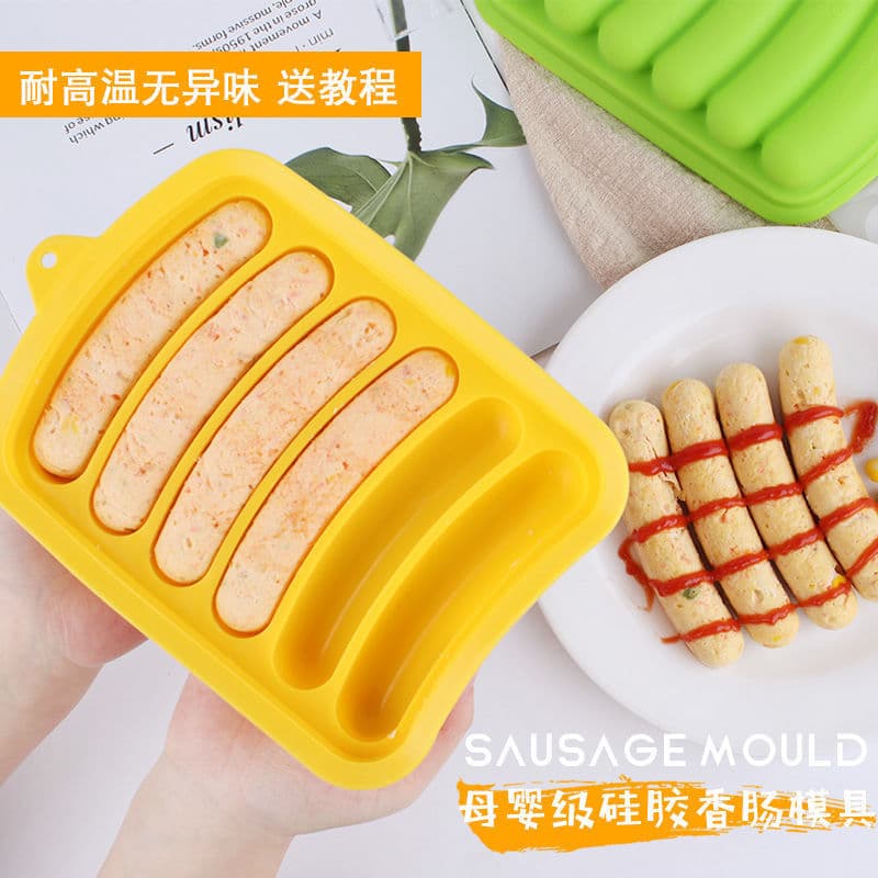 Food-Grade Silicone Sausage Mold for Baby Food, Heat-Resistant Infant Ham Making Tool