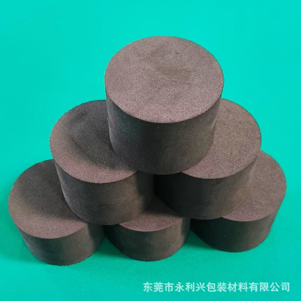 Black EVA foam round rod, wear-resistant, shock-absorbing, embossed grid EVA sponge pad, custom fireproof flame-retardant slot foam board
