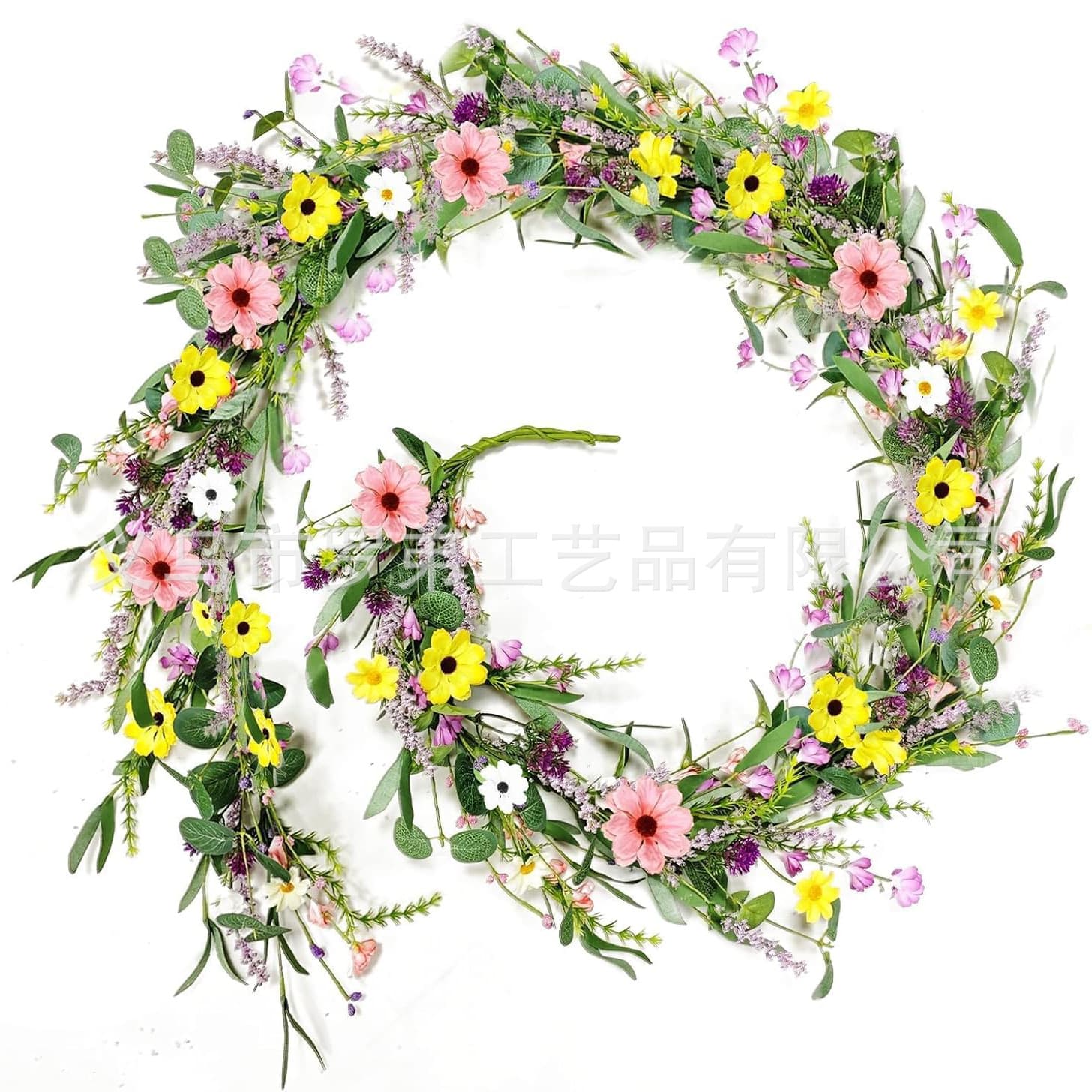 Cross-border Rose Vine Berry Artificial Eucalyptus Leaf Vine Eucalyptus Leaf Vine Wedding Outdoor Decoration Willow Rattan