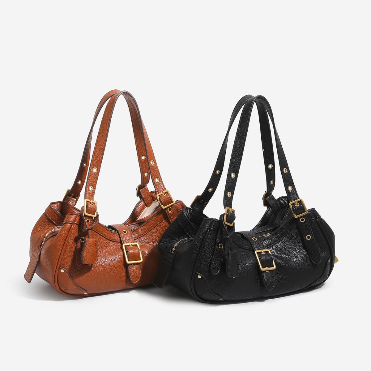 2026 cross-border bag women's new Korean style shoulder bag high-end motorcycle soft leather handbag Boston women's bag