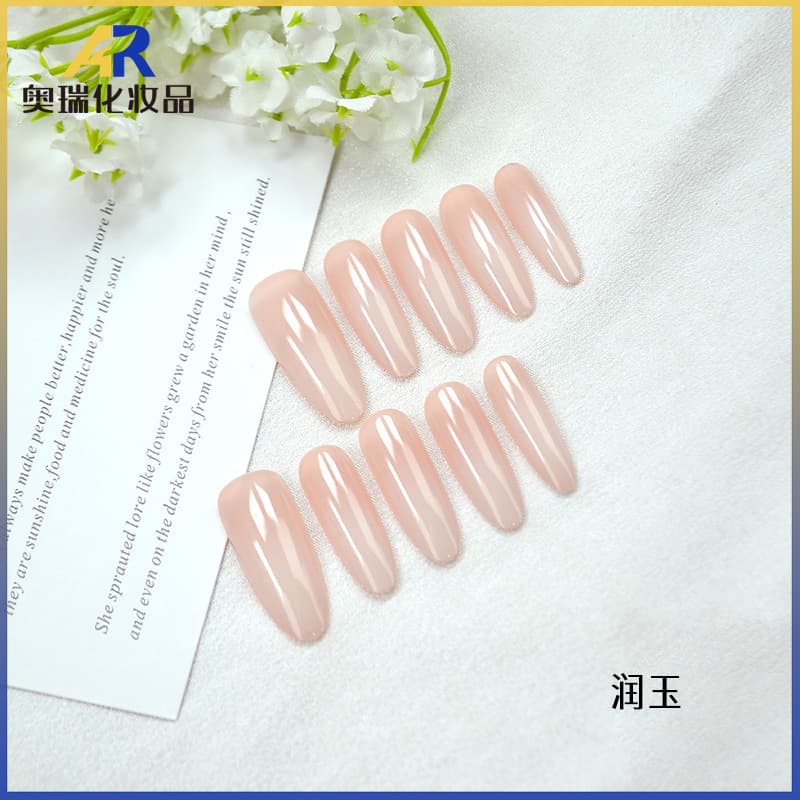 Pre-colored Nail Tips Pre-made Semi-finished Nude Pink Colored Sculpted Wearable Nail Tips Long Medium Short Oval Almond Press-on Nails
