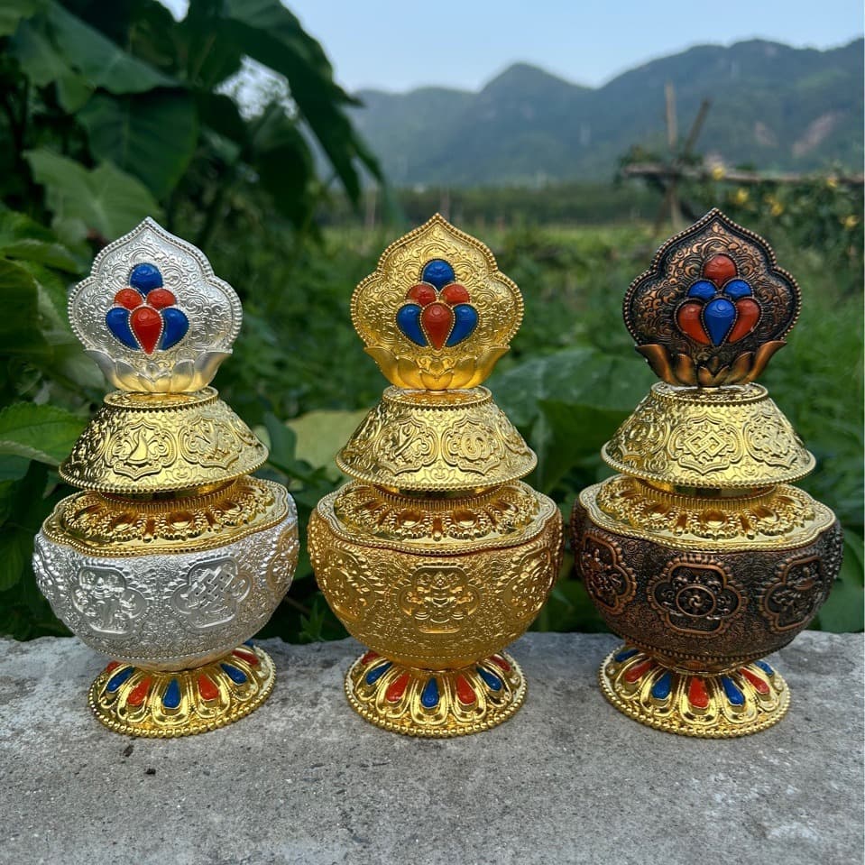 Tibetan Esoteric Mani Dragon King Vase Eight Auspicious Vases Monastery Selected Yellow Wealth God Vase Pure Copper Alloy
