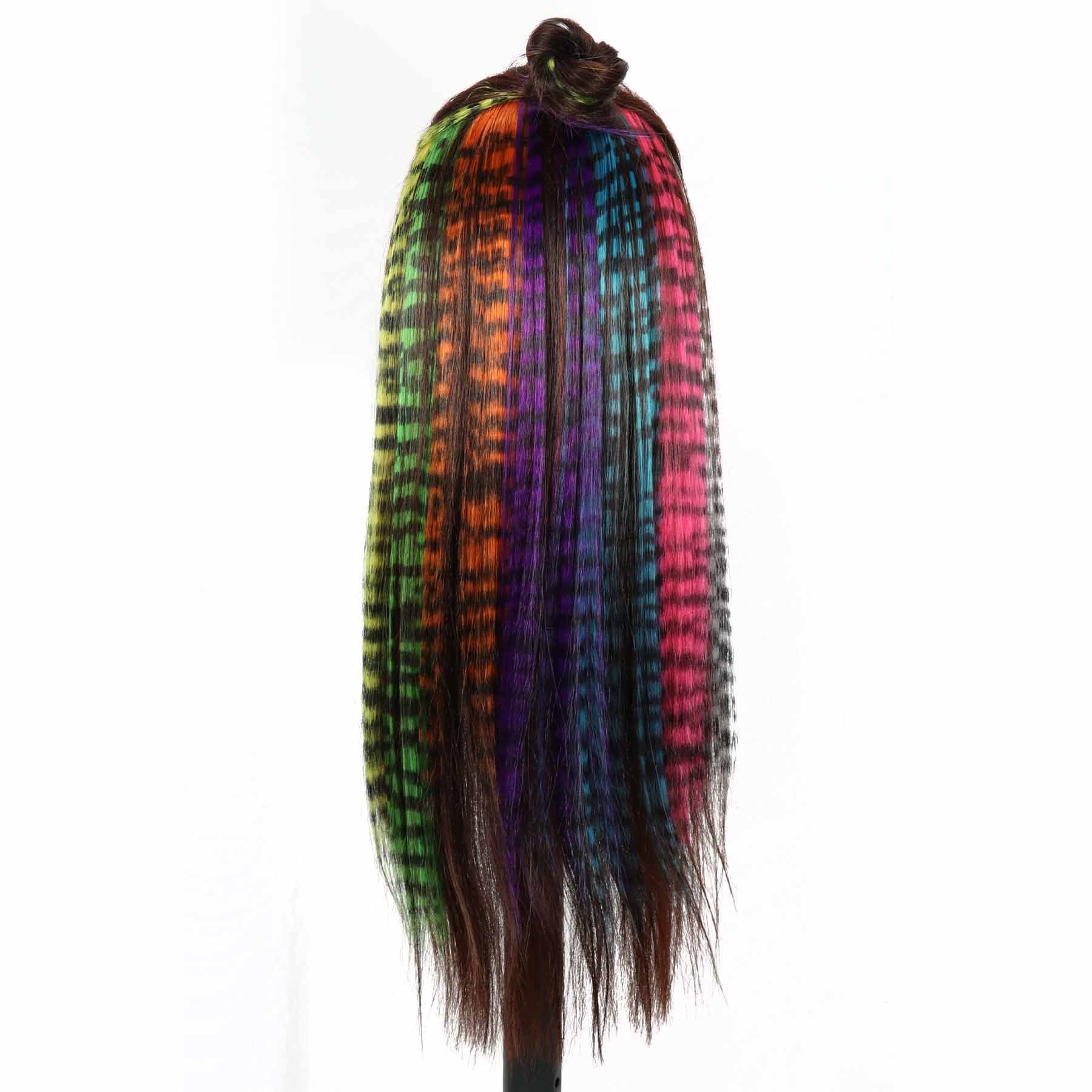 Colorful Feather Leopard Print Hair Extension Card Type Plugs Ear Dyeing Hair Extensions Available Stock for Ladies Hair Accessories