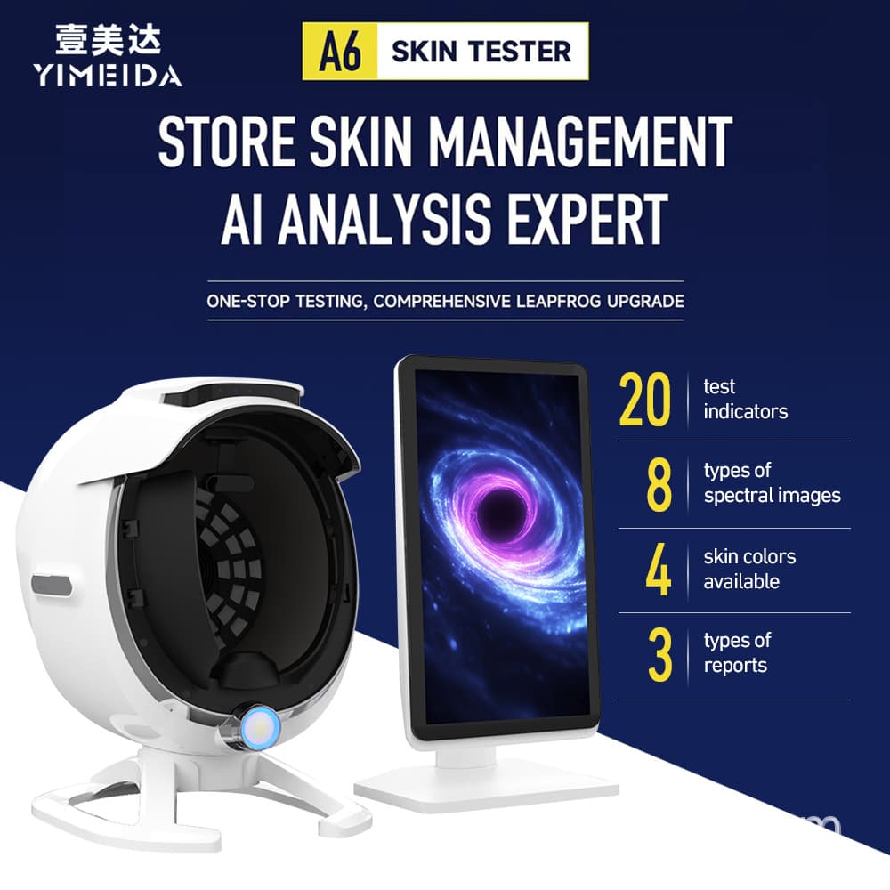 Export-Exclusive 18-Language Moji A6 Facial Skin Analyzer AI Smart Face Diagnosis Skin Testing Device