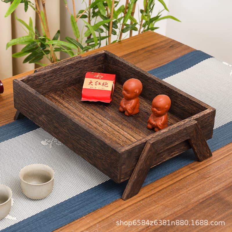 Solid Wood Tea Tray, Wooden Tea Coaster, Small Home Tea Table, Kung Fu Tea Set, Rectangular Tea Tray, New Chinese Style Tea Set Storage