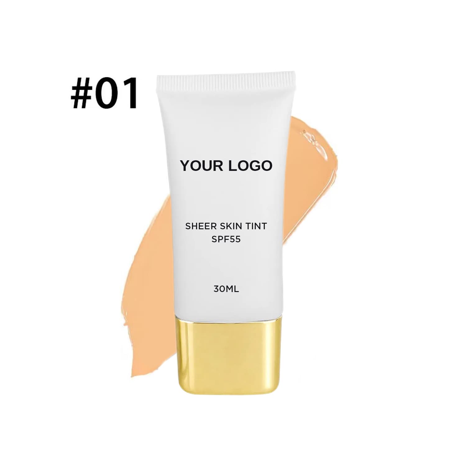 Cross-border Neutral No-LOGO In Stock 7 Colors SPF55 Protective Moisturizing Cream Sheer Skin Tint