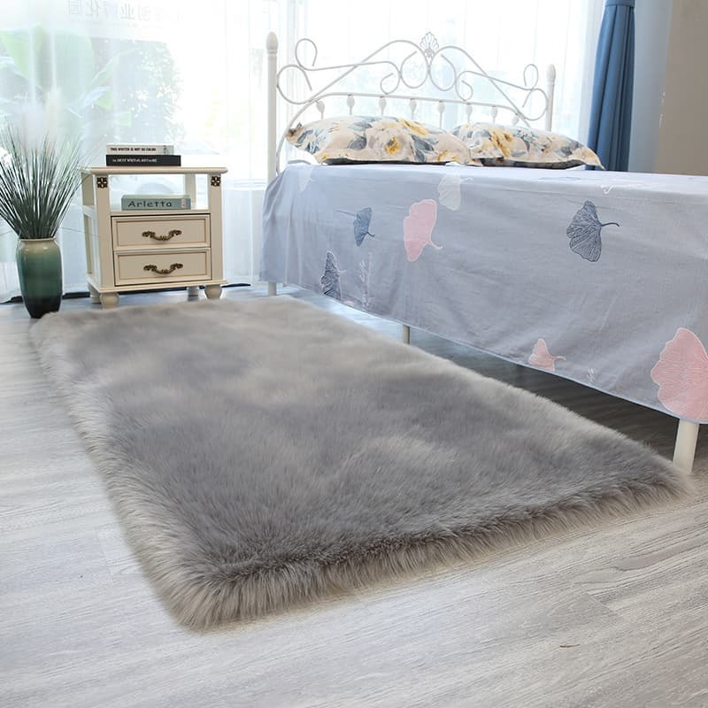 Scandinavian Plush Bedside Carpet Bedroom Living Room Anti-Wool Floor Mat Home Bay Window Mat Round Carpet Bedside Blanket