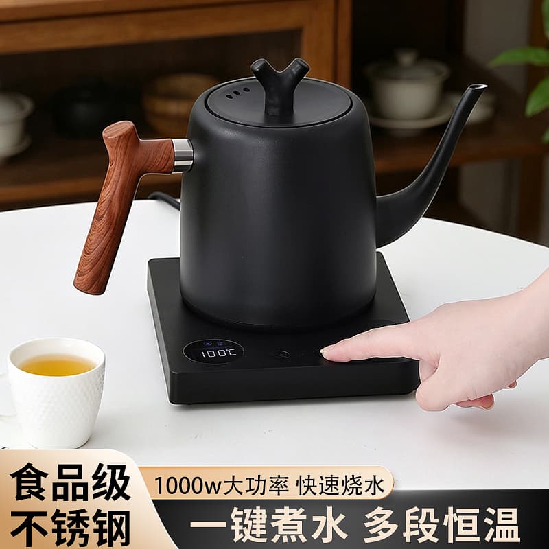 304 Stainless Steel Smart Electric Kettle Variable Temperature Constant Temperature Gooseneck Hand Pour Coffee Kettle Home Long Spout Tea Kettle