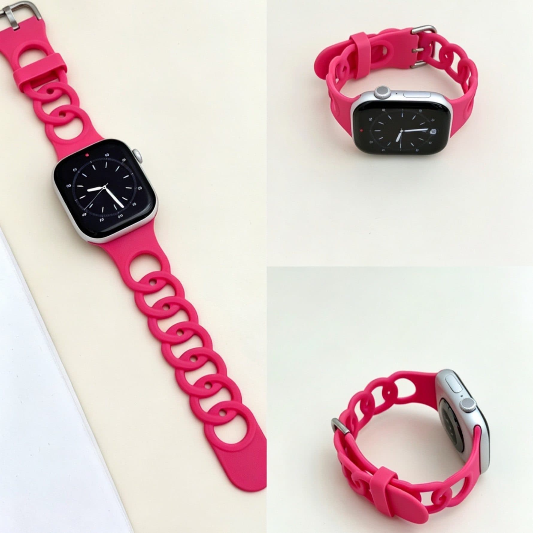 Breathable Donut Silicone Watch Band for Apple Watch S11, S10, Series 9, 8, 7, 6, 5, SE, Sport