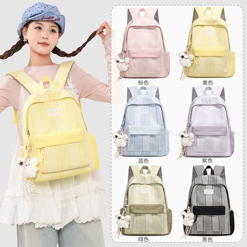 Korean polka dot 2026 summer cross-border backpack large capacity junior high school, high school and university commuting backpack