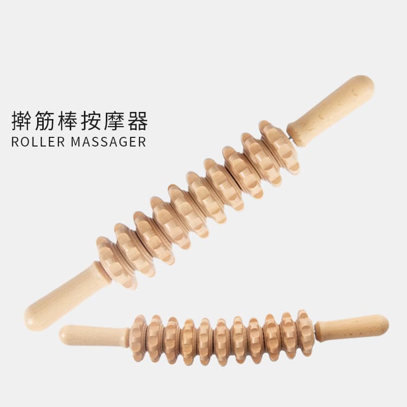 Beech wood massager wooden abdominal massage 12-wheel massage equipment multi-functional massage stick wooden massage wheel wholesale