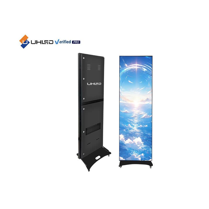Compatible UHLED Sheet Metal Vertical Advertising Machine Floor-Standing Movable LED Advertising Display High Refresh Rate
