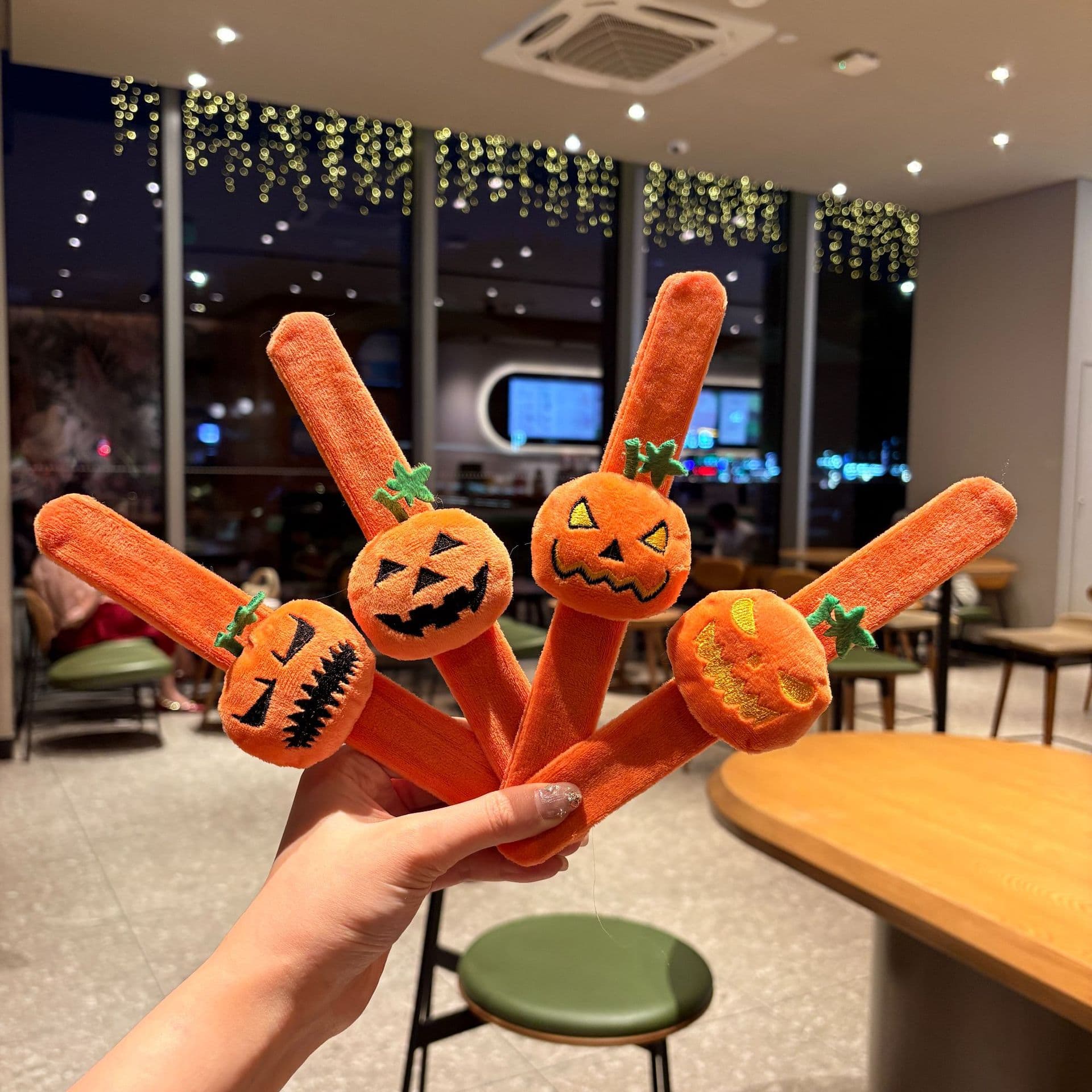 Halloween Snap Bracelet Festival Decoration, Christmas Pumpkin Lantern Couple Handband Creative Gift, Children's Cartoon Plush Toy
