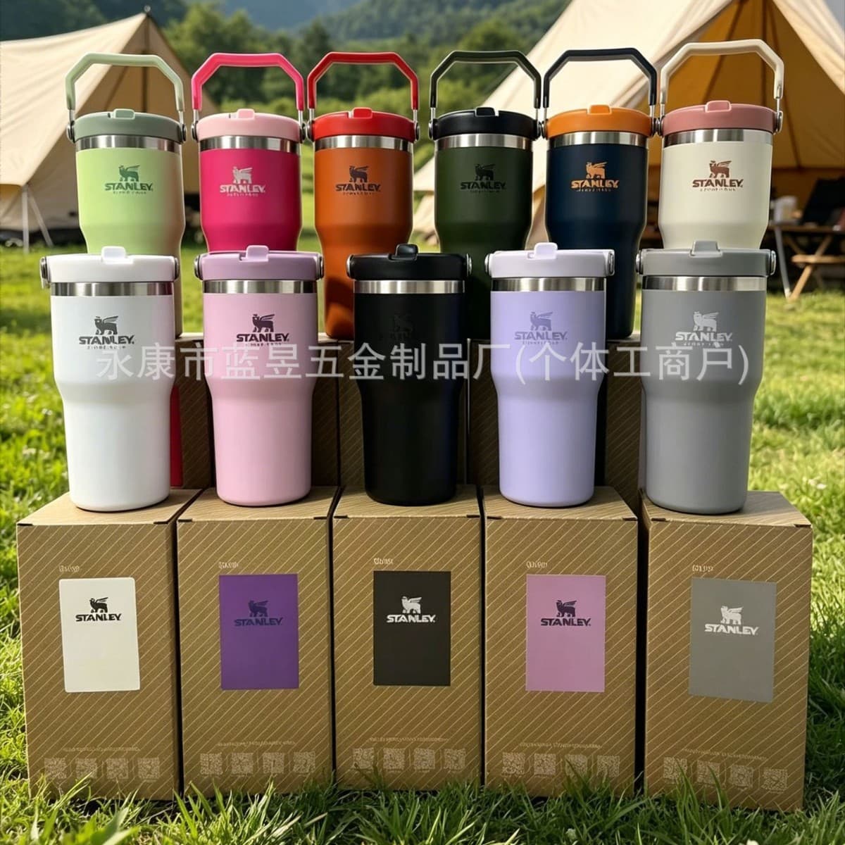 Cross-border Stanley Stainless Steel Insulated Tumbler Outdoor Sports Car Coated Double-Wall Portable 20oz Handle Car Cup