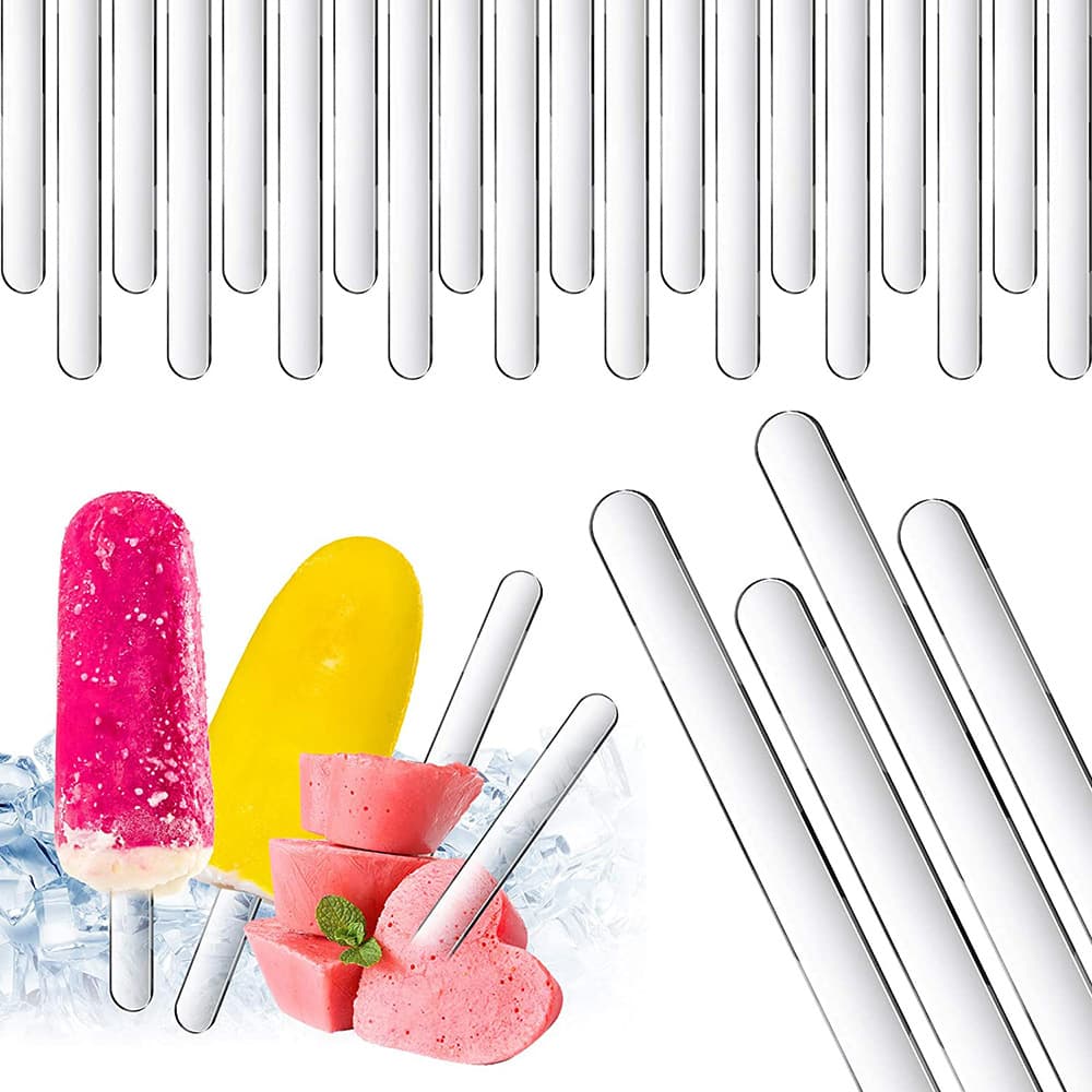 Transparent Acrylic Ice Cream Sticks, Reusable Ice Cream Sticks, Mini Handmade DIY Craft Candy Sticks