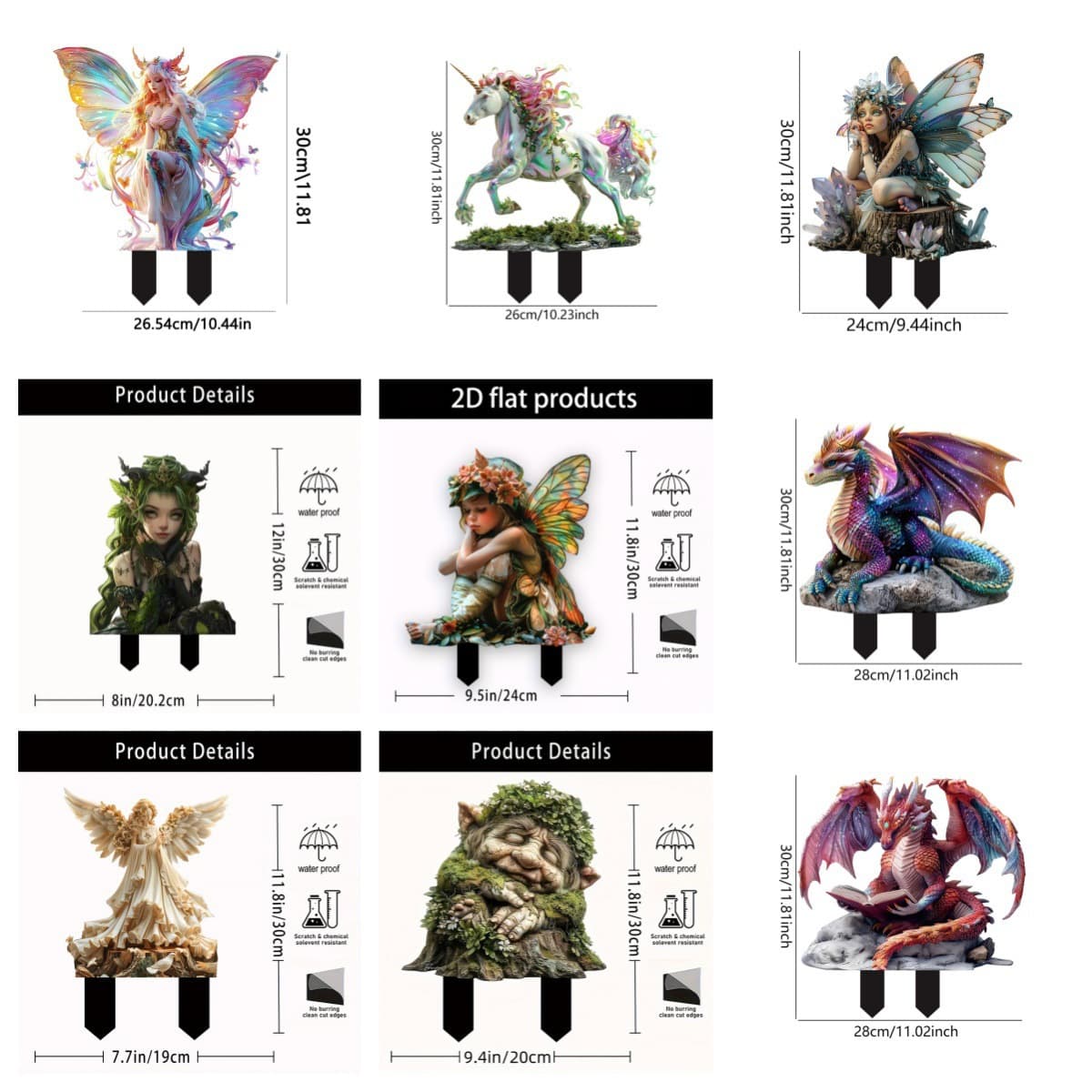 Cross-border acrylic garden stakes collection Amazon best-selling outdoor garden ornaments scene decoration props