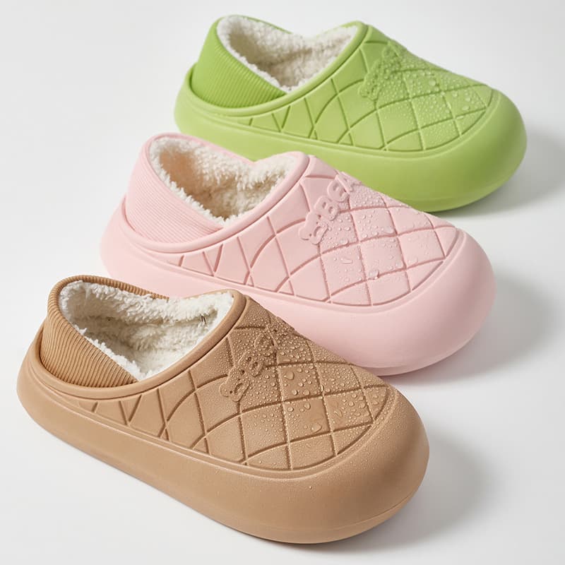 Women's Plush Cotton Slippers for Winter Indoor Use, Warm and Comfortable, Cute Couple Home Winter Slippers for Men, Plush