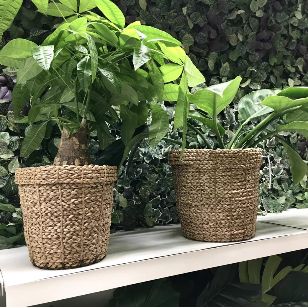 New Woven Straw Flower Basket, IKEA Style, Handmade Storage for Living Room Balcony Decoration, Potted Plants, Willow Woven