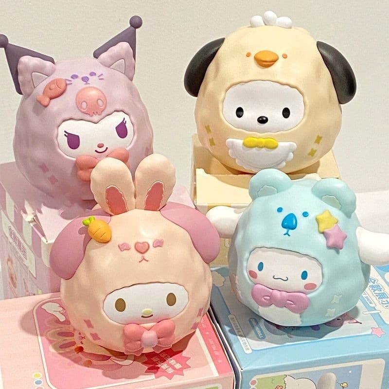 Sanrio Small Animal Tumbler Blind Box Kuromi Pochacco Doll Cute Stress Relief Desktop Ornament Gift for Women