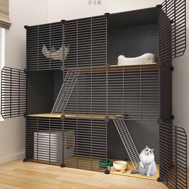 Cat Cage for Indoor Home, Free Assembly Cat House, Pet Cage, Cat Villa Factory