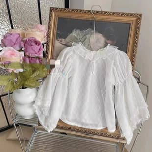 Girls Base Layer Little Fairy Lolita Base Layer Doll Blouse New Top Solid Color Lace Shirt