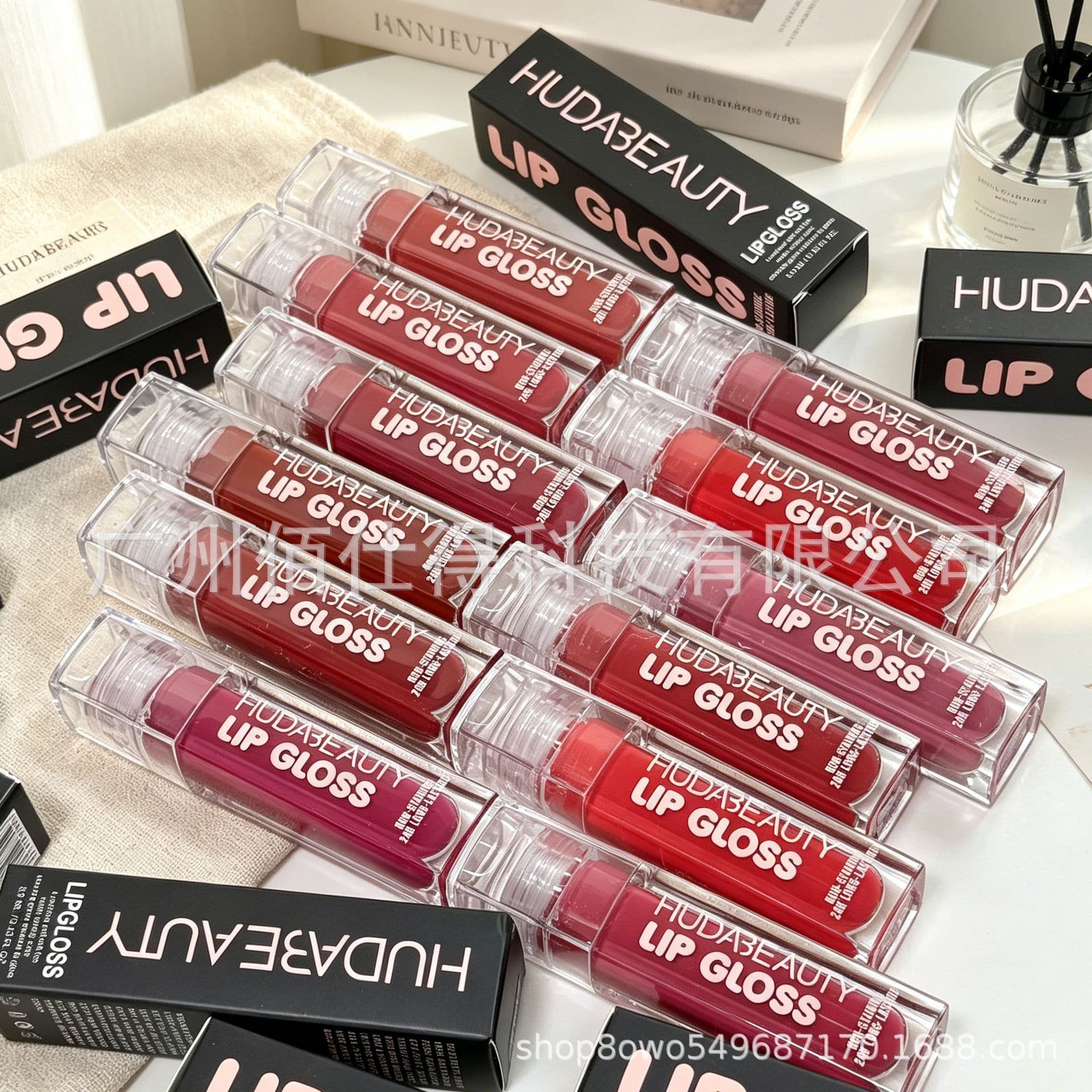 In Stock Huda Beauty Lip Gloss New Mirror Lip Glaze Lip Gloss Long Lasting 3.9ml Huda Beauty