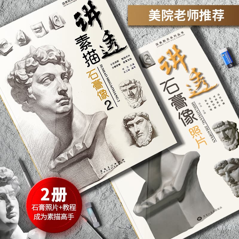 Thorough Sketching of Plaster Casts 2 - Complete Guide with Photo Combinations for Portrait Features and Structural Comparison Drawing