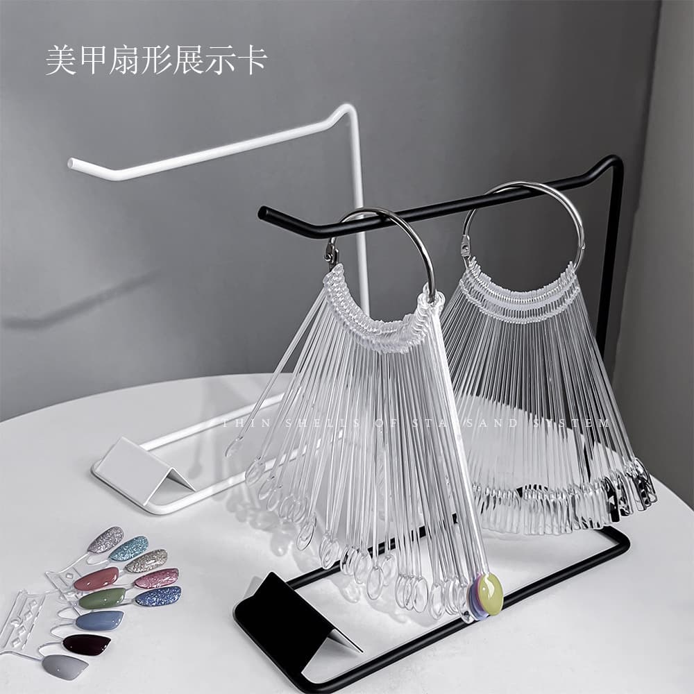 Manicure fan-shaped display card Japanese simple nail practice spoon color card disassembly fan-shaped oval nail tool