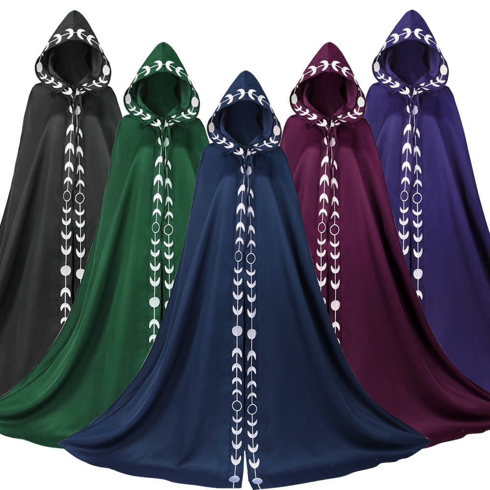 Cross-border new lace hooded cloak cape medieval Renaissance Halloween COS costume