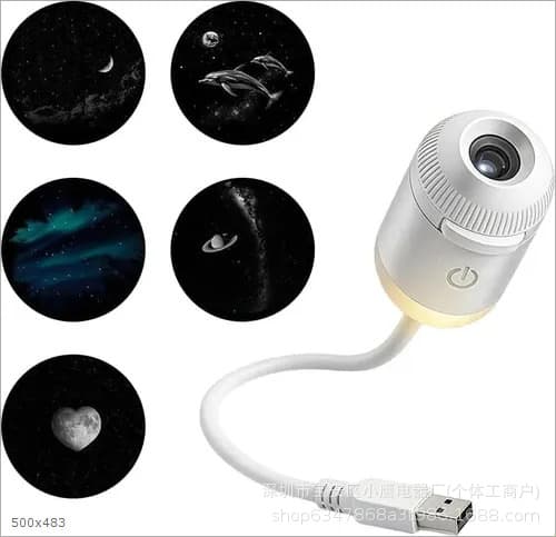 B-Style Cross-Border Best-Selling USB Starry Sky Projection Light, Car Interior Home Bedroom Night Light, Romantic Galaxy LED Ambience