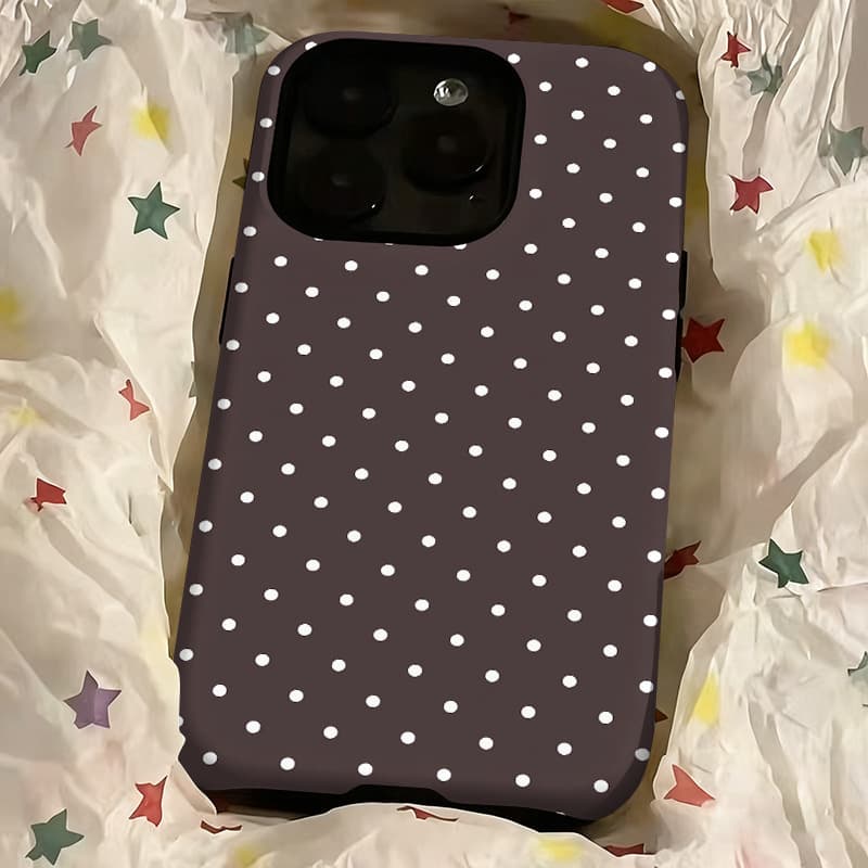 Film Two-in-One Phone Case Polka Dot Compatible with iPhone 17 Pro Protective Case iPhone 16 Foreign Trade Cross-border 15/14