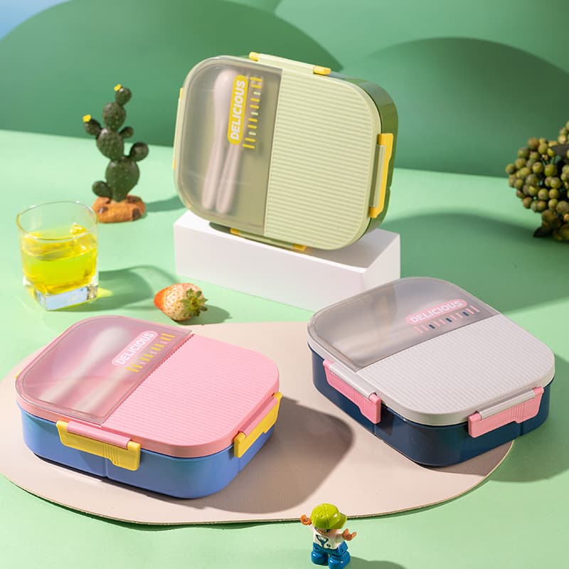 Insulated Lunch Box with Cup Set Microwave-Safe Bento Box Sealed Lunch Box for Office Workers and Students Wholesale