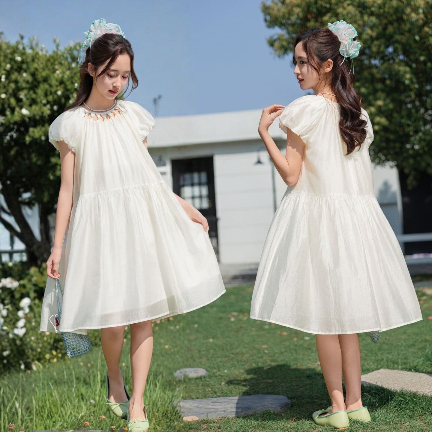Girls' Summer Dress for Middle School, Big Kids Plus Size Loose Princess Dress, Stylish Thin Lyocell Performance Dress
