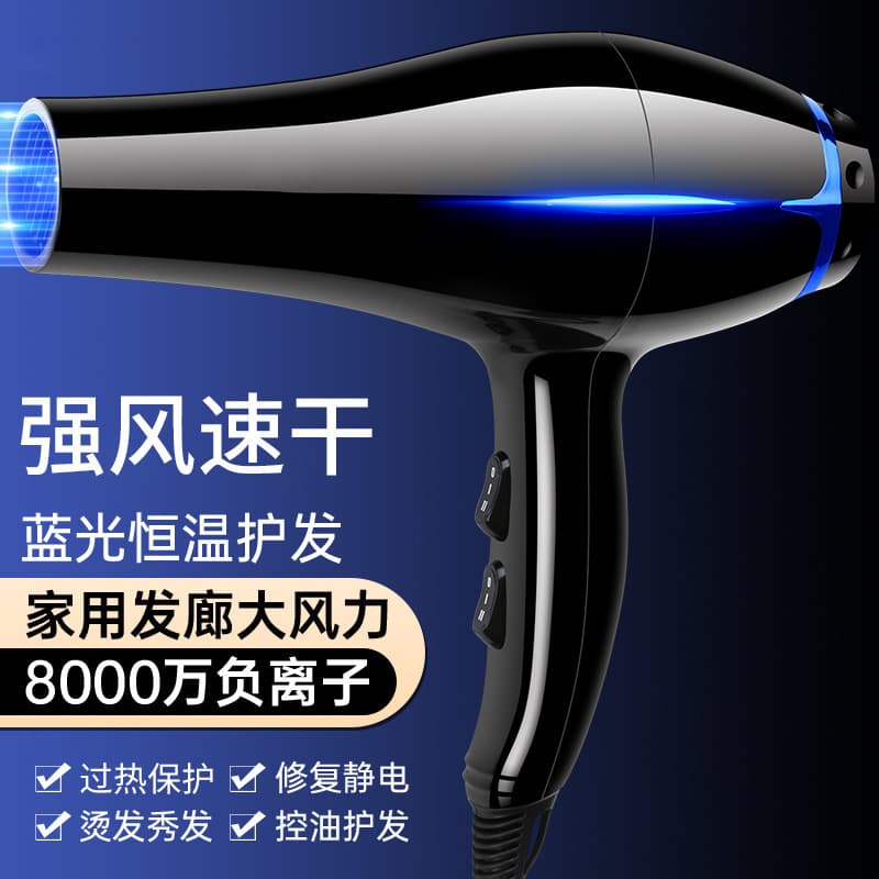 Salon Professional Hair Dryer, High Wind, Large Power, Negative Ion Hair Care, Fast Drying, Silent for Home and Salon Use